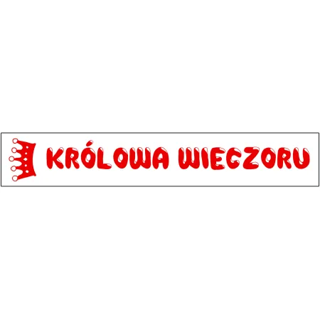 Szarfa BIAŁA Wieczór Panieński Królowa wieczoru